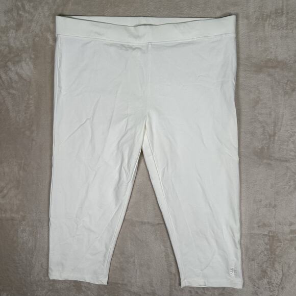 COOLIBAR White Monterey Summer Capris Bamboo Stretch Knit UPF 50+ Size L - Picture 1 of 8